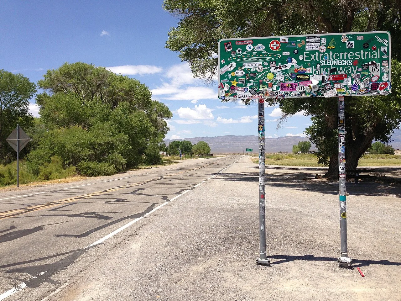 Extraterrestrial Highway sign, Nevada 375