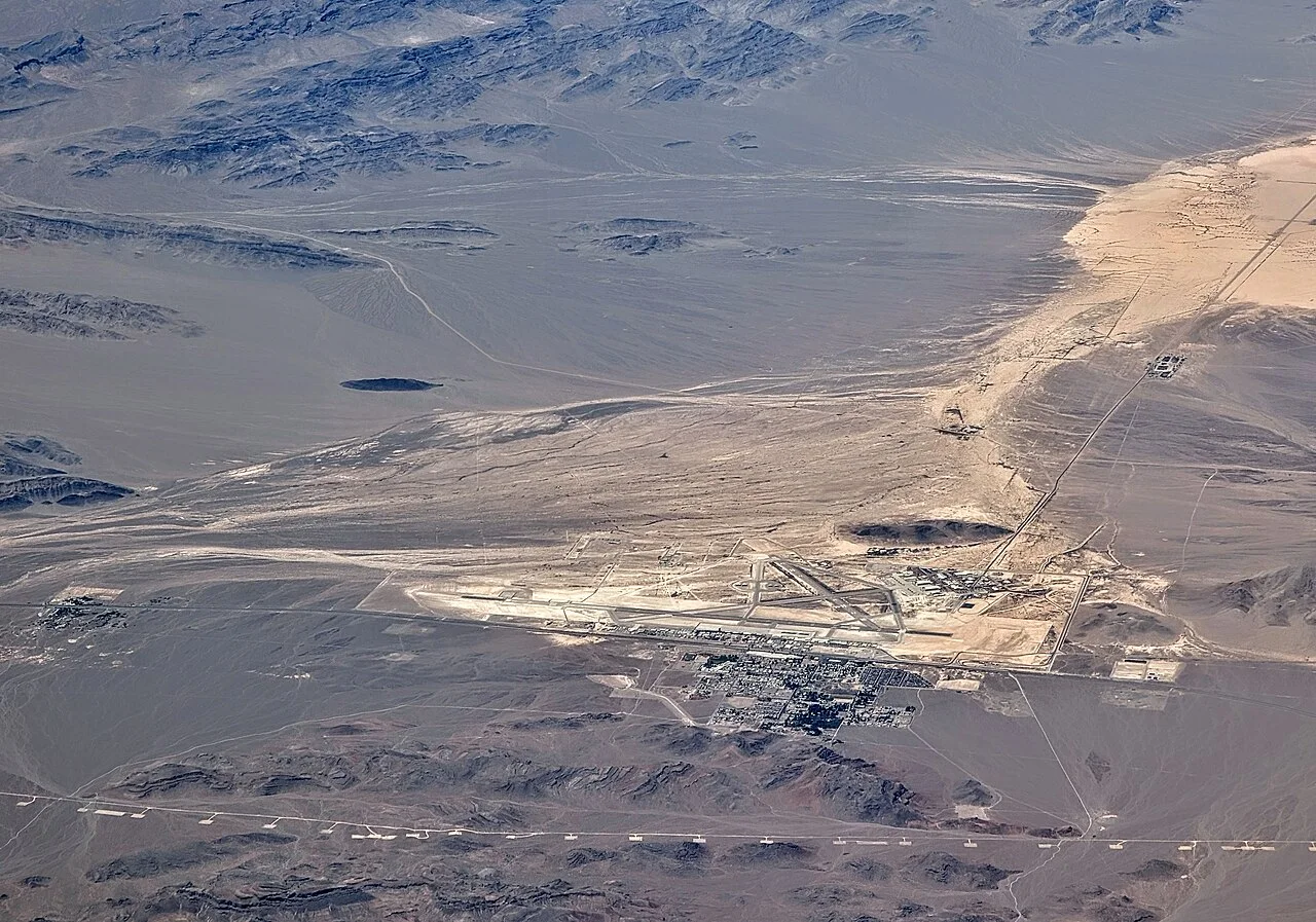 Indian Springs and Creech AFB from the air (2025)