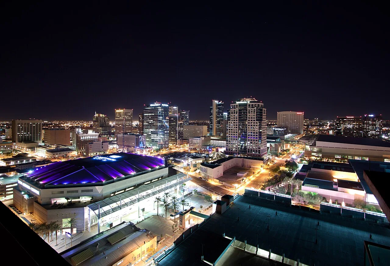 Phoenix skyline at night