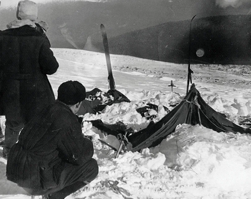 The hikers' tent as found, 26 February 1959