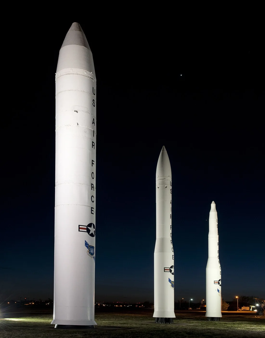 Missile display at the F. E. Warren AFB gate (2012)