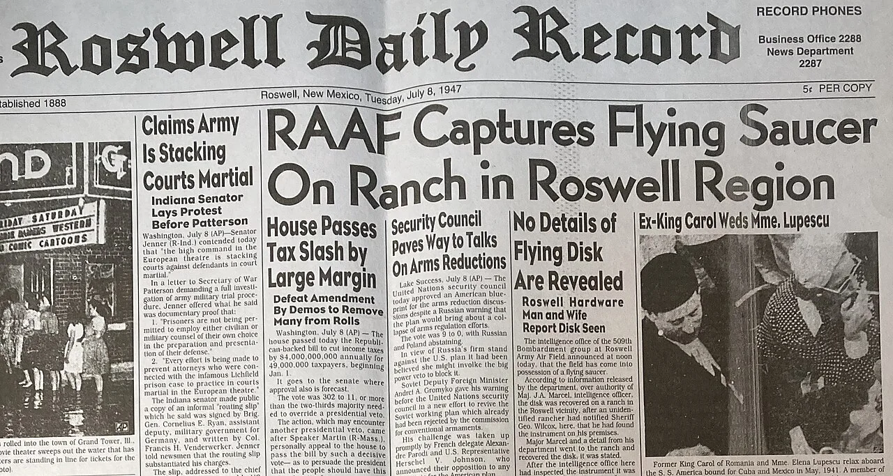 Roswell Daily Record, 8 July 1947