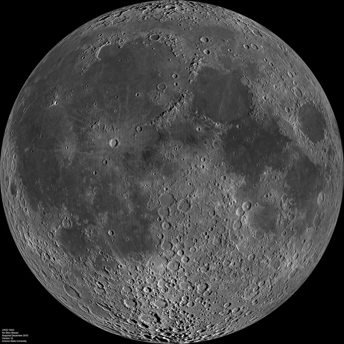 The Moon, Lunar Reconnaissance Orbiter mosaic