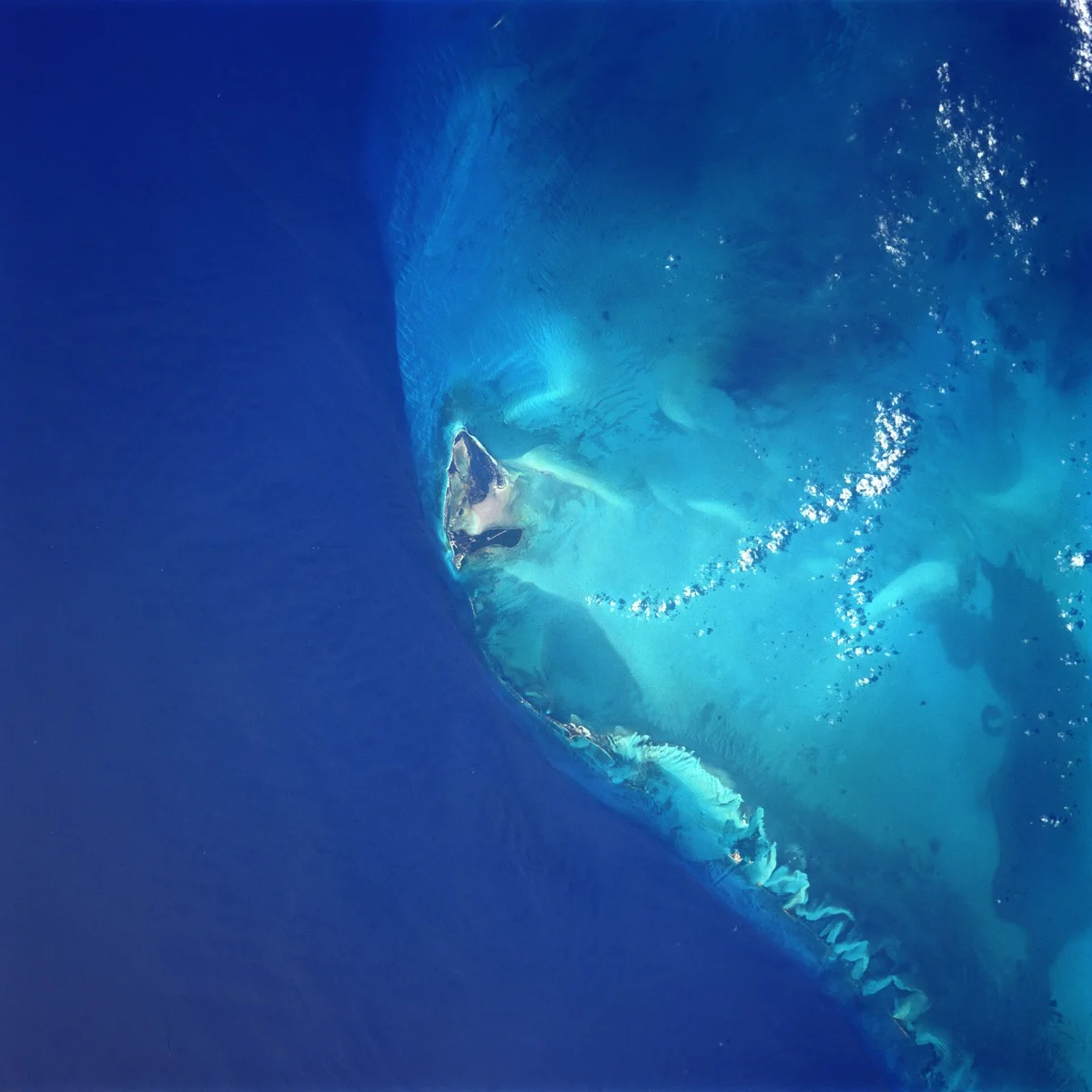 The Bimini islands from orbit